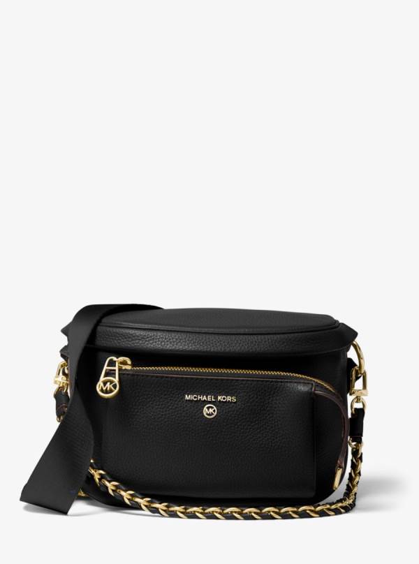Damske Crossbody Kabelka Michael Kors Slater Medium Pebbled Leather Sling Pack Čierne - Kabelky Michael Kors Lacne | MVSZA-0967